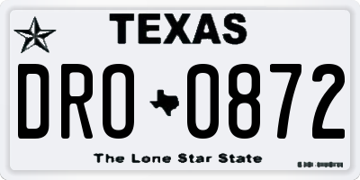 TX license plate DRO0872