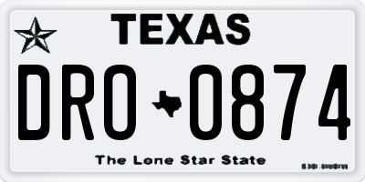 TX license plate DRO0874