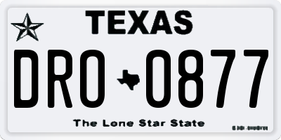TX license plate DRO0877