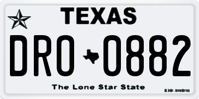 TX license plate DRO0882
