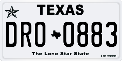 TX license plate DRO0883