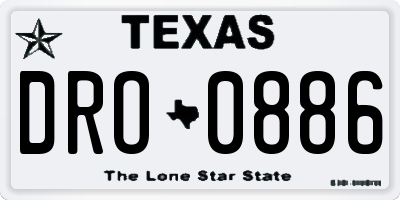 TX license plate DRO0886