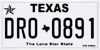 TX license plate DRO0891
