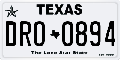 TX license plate DRO0894