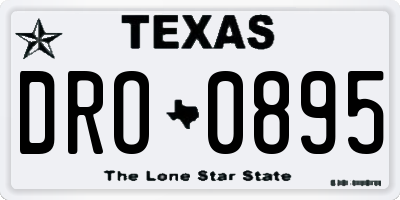 TX license plate DRO0895