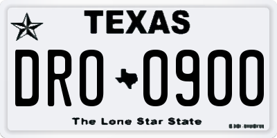 TX license plate DRO0900