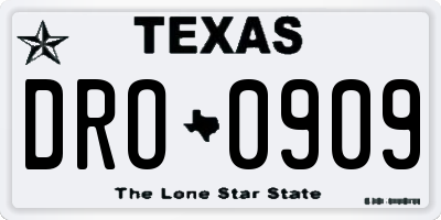 TX license plate DRO0909