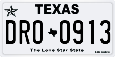 TX license plate DRO0913
