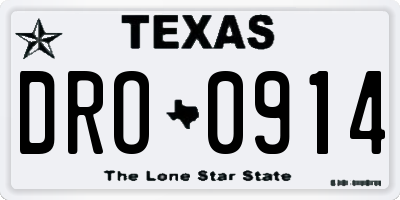 TX license plate DRO0914