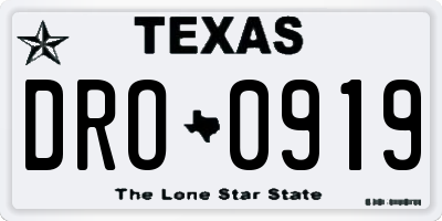 TX license plate DRO0919