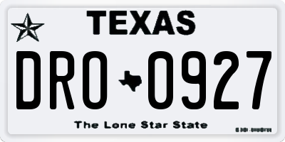 TX license plate DRO0927