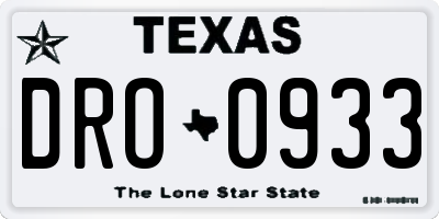 TX license plate DRO0933