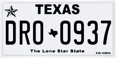 TX license plate DRO0937