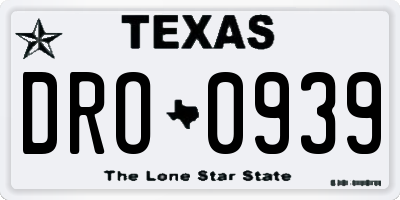 TX license plate DRO0939