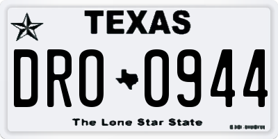 TX license plate DRO0944
