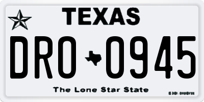 TX license plate DRO0945