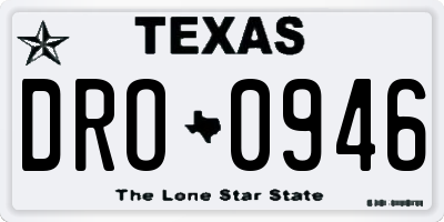 TX license plate DRO0946