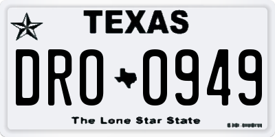 TX license plate DRO0949