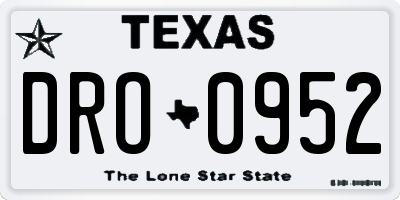 TX license plate DRO0952