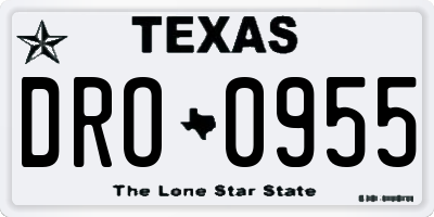 TX license plate DRO0955