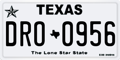 TX license plate DRO0956