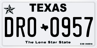 TX license plate DRO0957