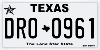 TX license plate DRO0961