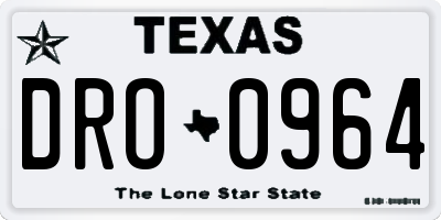 TX license plate DRO0964