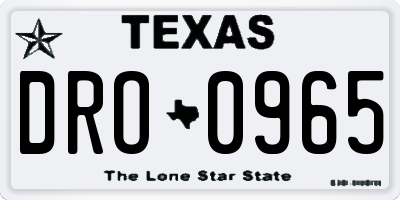 TX license plate DRO0965