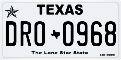 TX license plate DRO0968