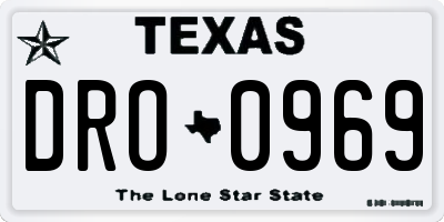 TX license plate DRO0969