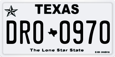 TX license plate DRO0970