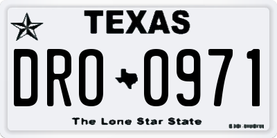 TX license plate DRO0971