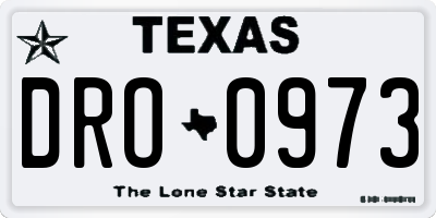 TX license plate DRO0973
