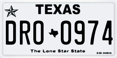 TX license plate DRO0974