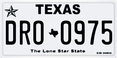 TX license plate DRO0975