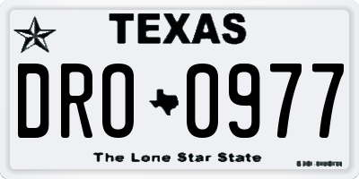 TX license plate DRO0977