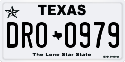 TX license plate DRO0979