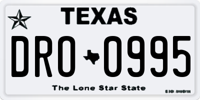 TX license plate DRO0995