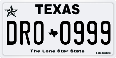 TX license plate DRO0999