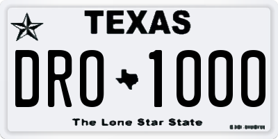 TX license plate DRO1000
