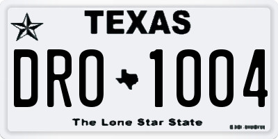 TX license plate DRO1004