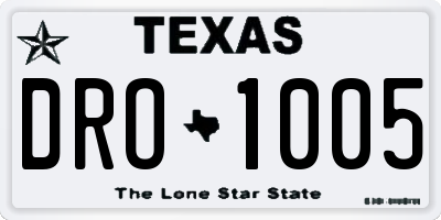 TX license plate DRO1005