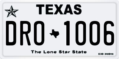 TX license plate DRO1006