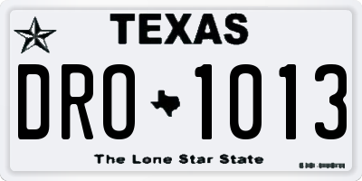TX license plate DRO1013