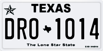 TX license plate DRO1014