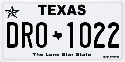TX license plate DRO1022