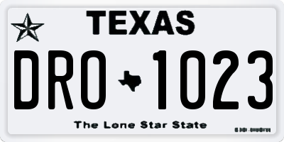 TX license plate DRO1023