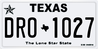 TX license plate DRO1027