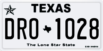 TX license plate DRO1028
